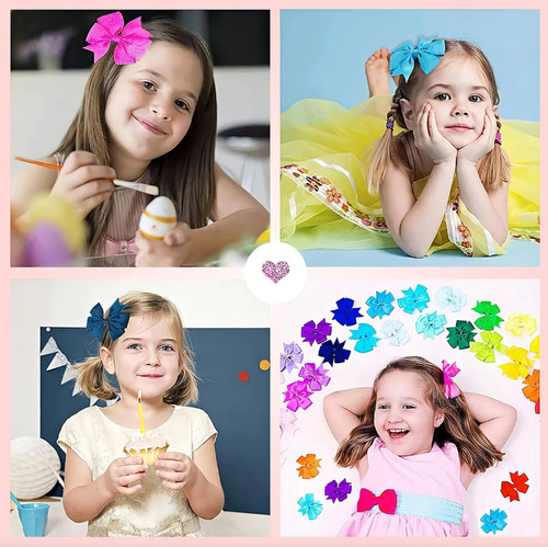 50 Pz Broches Cabello Con Grande Moño Para Bebés Niñas Varios