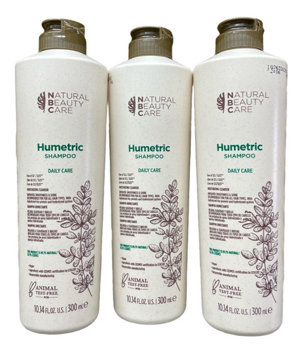 3 Pzas Shampoo Humetric 300 Ml Nbc Envío Gratis