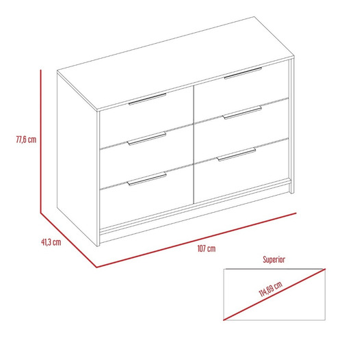 Comoda Kaia 4 Cajones / 2 Puertas - Miel / Blanco