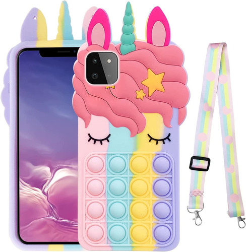 Funda Compatible Con Samsung Galaxy A22 5g Burbujas Unicorni