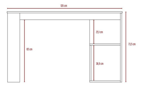  Escritorio RTA Muebles Astana madera aglomerada de 120cm x 73.5cm x 50cm blanco