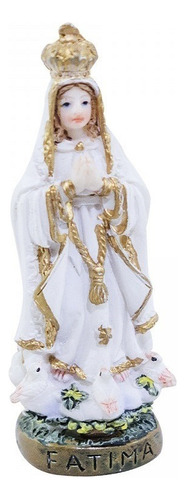 Adorno de resina de Nuestra Señora de Fátima, 8 cm, color blanco