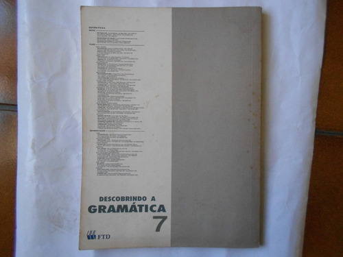 Descobrindo A Gramática 7 = Livro Do Mestre = Ano De 1992 = Autores Gildete Valério + Gilio Giacomozzi E Claudia Reda Fenga (Usado)