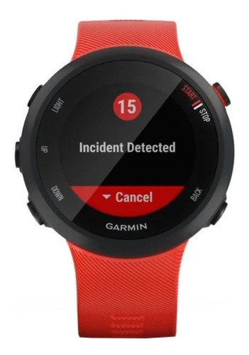 Imagen 2 de 5 de Smartwatch Garmin Forerunner 45 1.04" caja 42mm negra, malla rojo lava de silicona