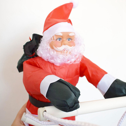 Colgante De Papá Noel Trepando Por Una Escalera 20cmx60cm