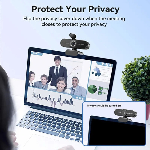 Webcam Emeet C60e 2k Streaming Autofoco Canc. Ruido 2microfo Cor Preto