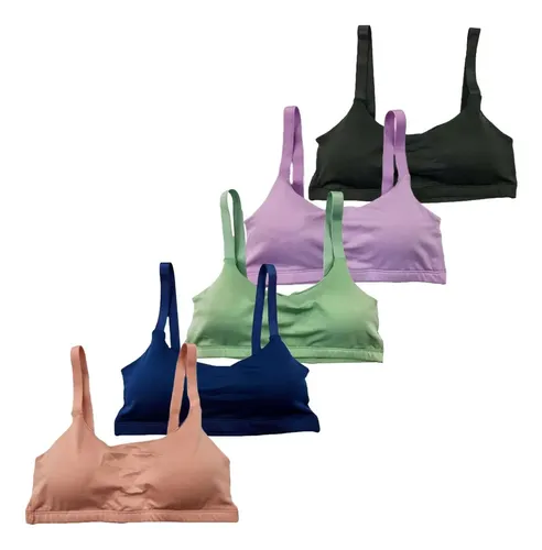 Kit 5 Top Fit Com Bojo Removível Academia