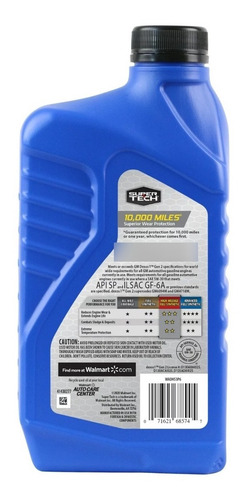 Aceite Sintetico 5w-30 Super Tech Alto Kilometraje 946 Ml