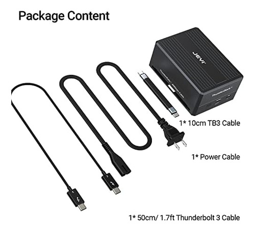 Gan Thunderbolt 3 Dock, Jeyi 8-in-1 Dual Thunderbolt 3 Docki