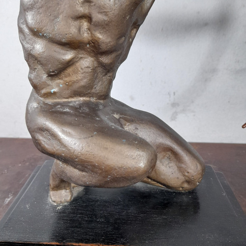 Imagem 3 de 10 de Estatua Escultura Ferro Fundido Arqueiro Antiga 30 Cm Altura