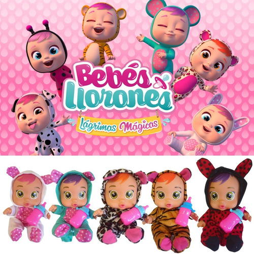 Imagen 2 de 8 de Bebes Llorones C/sonido Babies Goma 20cm Bebé Llorón Juguete