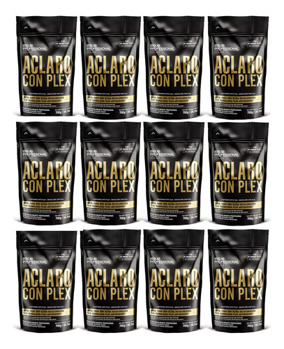 Kit X12 Issue Polvo Decolorante Aclaro Con Plex 9 Tonos 700g