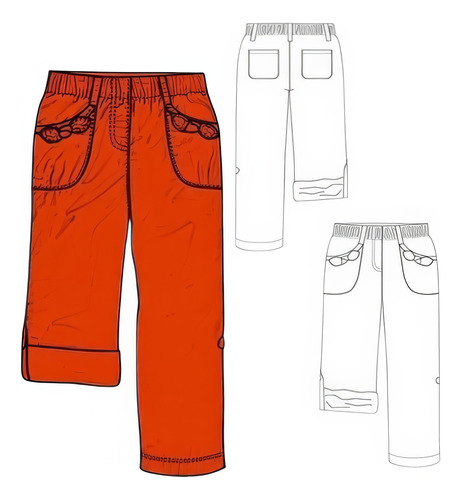 Moldería Texil Unicose - Pantalon Bermuda Niña 1202