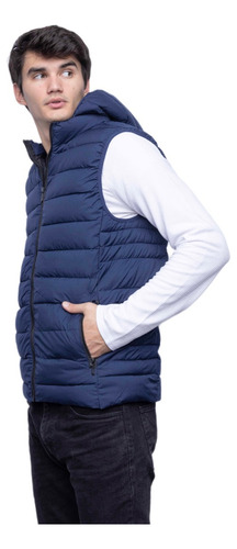 Campera Chaleco Inflado Hombre Ultra Liviano Capucha Abrigo