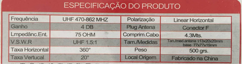 Imagen 4 de 4 de Antena Digital Full Hd Interior Exterior