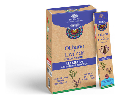Incenso Organico Olibano & Lavanda Parman C/ 12 Caixas