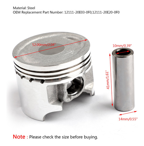 Kit De Anillo De Pistón Para Suzuki An125 Vecstar (cf42a) 52
