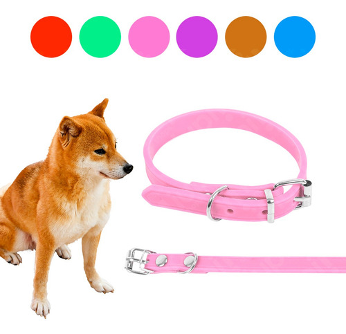 Collar Silicona Perro Lisa Hipoalergénica 54x2,5cm Premium Color Rosa Tamaño Del Collar 54cm
