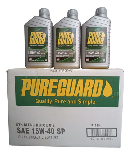 Aceite Semi-sintetico Pure Guard 15w-40 Api Sp (cja/12 Pzas)