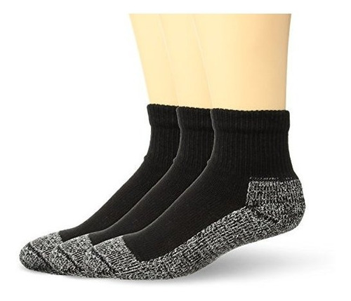 Calcetines Tobilleros Gruesos Negros Cushees, Pack De 3