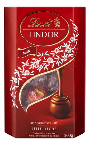 Chocolate ao Leite Cremoso Lindor Lindt  caixa 200 g