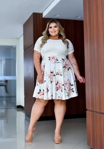 Vestido Plus Size De Noiva Casamento Civil Manga Curta