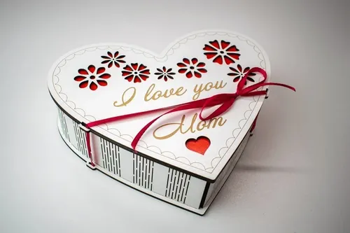 Caja Organizadora Corazon Personalizada Decorada De Madera