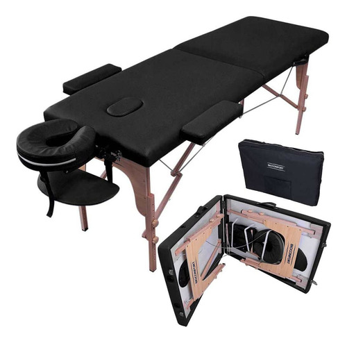 Cama De Masaje Plegable Reclinable 180x60cm Portátil Spa