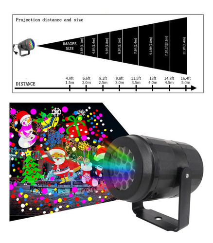 Luces De Proyección Navideñas Rotación De Colores 16 Patrone