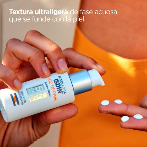 Imagen 8 de 9 de Isdin Age Repair Foto Ultra Spf50 Fusion Water 50ml