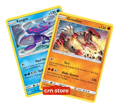 Kit Carta Pokémon Lendários Groudon Rayquaza Kyogre