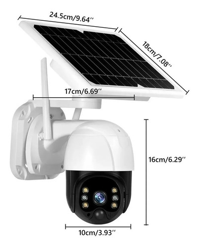 Imagen 2 de 8 de Cámara Ip Solar Seguridad Wifi Exterior Hd 1080p
