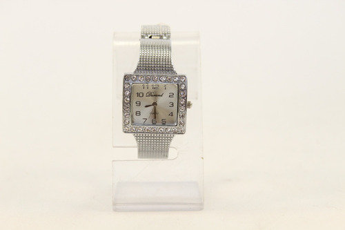 Reloj Brazalete Cuadrado Articulado Con Strass Importados