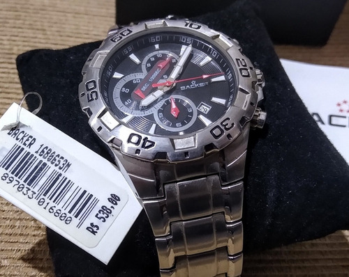 Relógio Backer Cronógrafo - Máquina Seiko - Completo