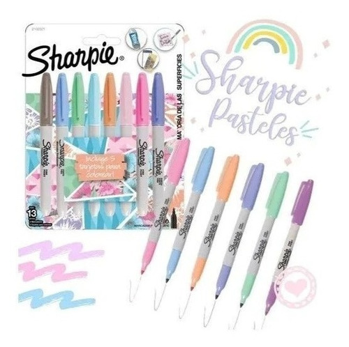 Set 8 Marcadores Sharpie Tonos Pastel