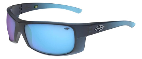 Óculos Solar Mormaii Acqua NG de sol M0154kc697 Azul Fosco degradê armação azul marinho fosco translúcido lente azul espelhada