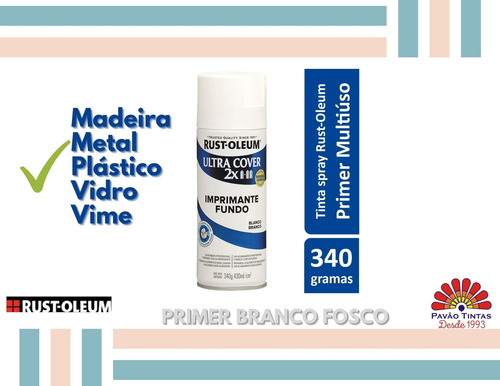 Primer Branco Fosco, Vidro,madeira E Metal
