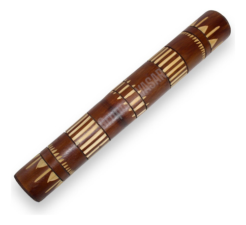 Palo De Lluvia 20 Cm Artesanal Bambú Tallado Instrumento