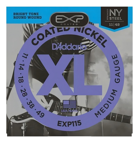 Encordoamento Guitarra 011 Daddario Exp115 Exp-115