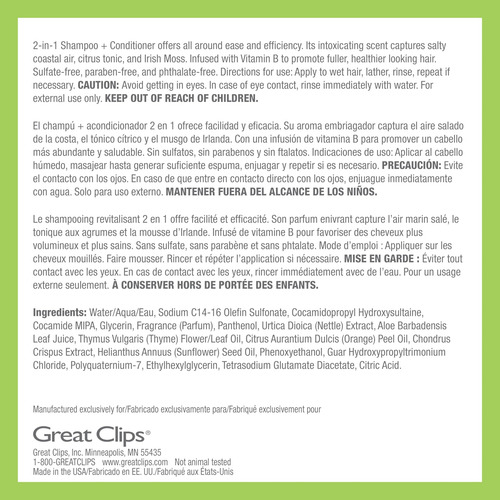 Great Clips Latitude Shampoo + Condicionador 2 Em 1 | Conjun