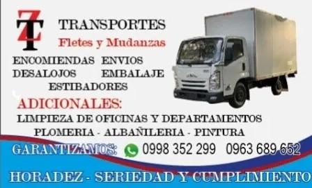 Imagen 2 de 5 de Mudanzas Fletes Wathapp 0998352299 Alquiler De Camioneta Uio