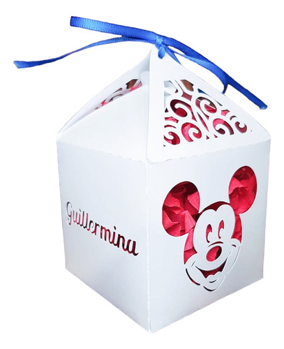 50 Cajas Caladas Mickey Moisés Personalizadas