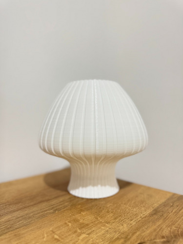 Velador Lampara 3d De Mesa Fungi/hongo 20,5 Cm Blanco Blanco