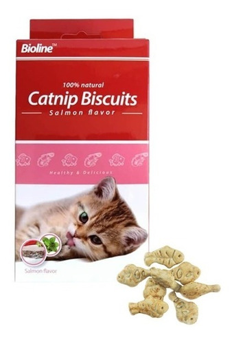 Snack Galletas De Catnip Y Salmon Bioline Pethome Chile