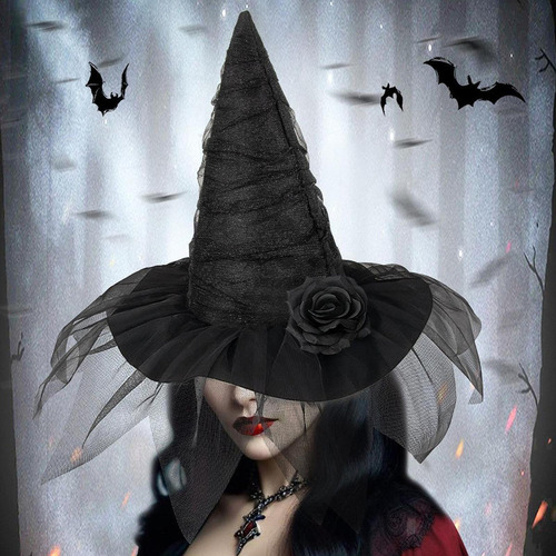 De Halloween Con Decoración De Flores Negro