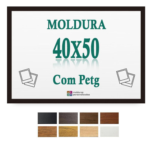 Moldura Preta Quadro 40x50 Certificado Impressão Poster Petg