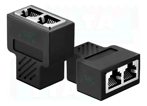 Par Cuplas Rj45 Blindadas 2 A 1 Splitter Bifurcador Divisor