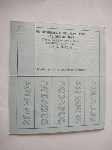 2 Boletos De Tren Merval Puerto Limache (ff245 (Usado)