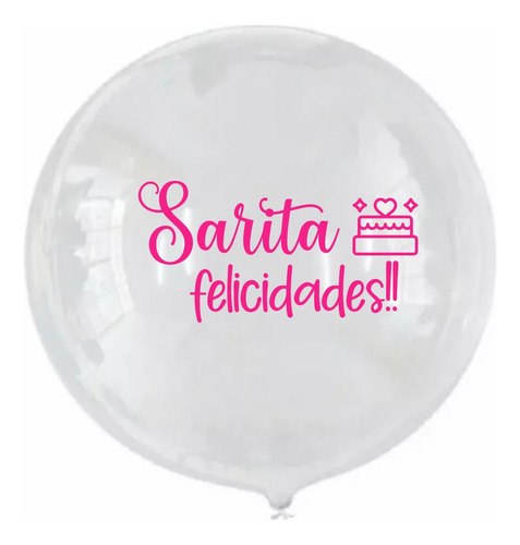 15 Stickers Vinil, Cumpleaños, Globos, Personalizada 20x10cm