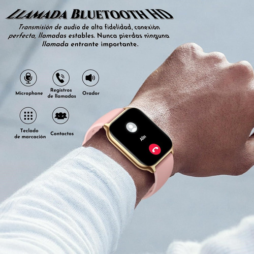 Reloj Inteligente Smartwatch Bluetooth Llamadas Para Reloj Inteligente De 1.85 Pulgadas Relojes Dama Smart Watch Mujer Reloj Inteligente Hombres Rosa Smart Watch Y2 Rosa Dorado